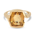 Citrin Solitär Ring 925 Silber vergoldet (Größe 16.00) ca. 5,58 ct