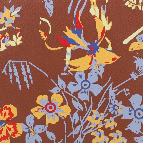 CLOSE OUT - UNION CODE: Echtleder Brieftasche, Blumenmuster, dunkel Cognac image number 5