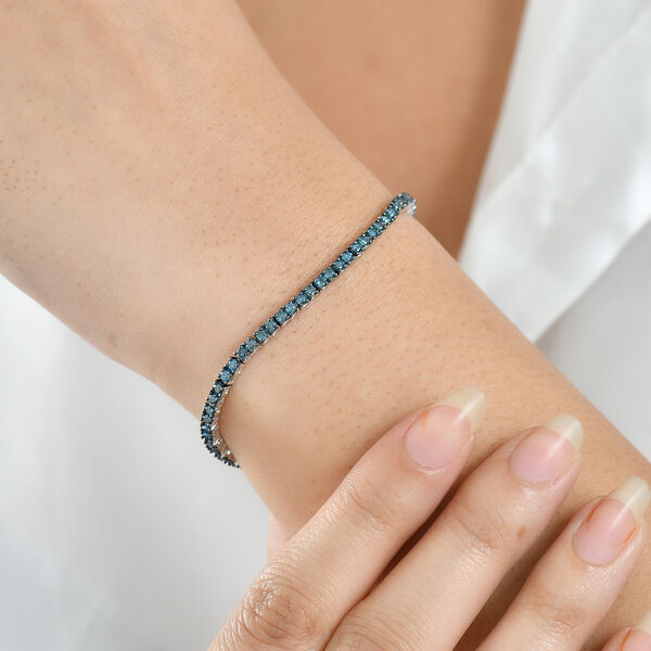 Blauer Diamant Ring und 19cm Armband image number 4