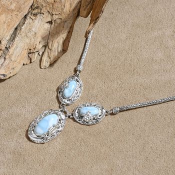 Royal Bali - Larimar Halskette ca. 50 cm 925 Silber ca. 18.29 ct