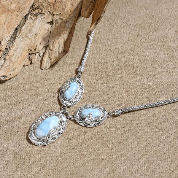 Royal Bali - Larimar Halskette ca. 50 cm 925 Silber ca. 18.29 ct image number 1