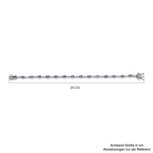 Tansanit und weißes Zirkon-Armband, 19 cm - 4,19 ct. image number 5