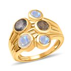 Regenbogen Mondstein und Labradorit-Ring - 2 ct. image number 3