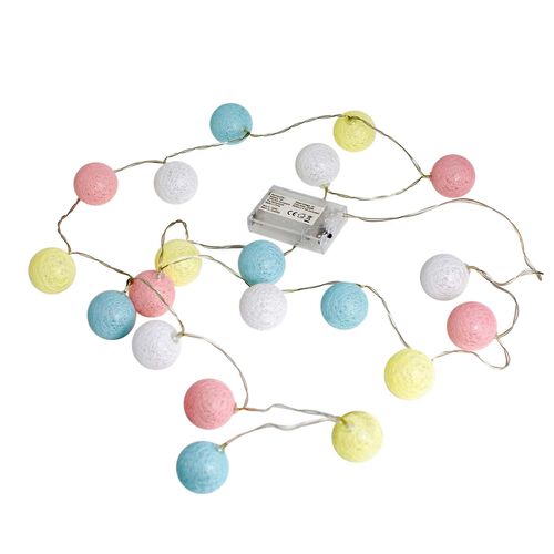 Kugel-Lichterkette mit An- und Ausschalter, Länge 30 cm, 3xAA Batterien nicht inkl., Mehrfarbig image number 0