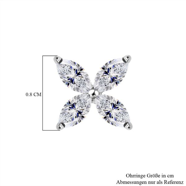 LUXURIANT SGL zertifizierte VS-GH Labor Diamant Ohrringe in 375 Wei&szlig;gold - 1 ct. image number 3