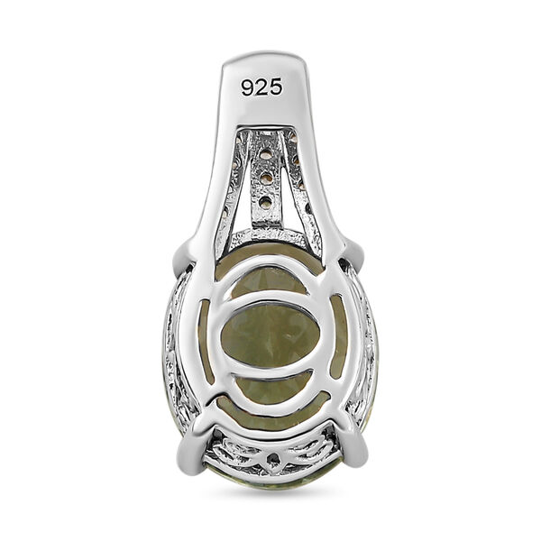 Prasiolith und weißer Zirkon-Anhänger, 925 Silber platiniert ca. 4,57 ct image number 7