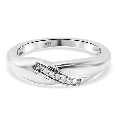 Diamant Ring 925 Silber platiniert  ca. 0,05 ct
