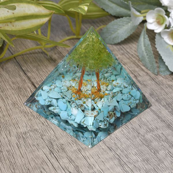 Edelstein Pyramide mit Rosenquarz und Quarz Lebensbaum, koralle image number 2