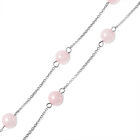 Rosenquarz Herz-Halskette in Silberton, 58,00 ct. image number 3