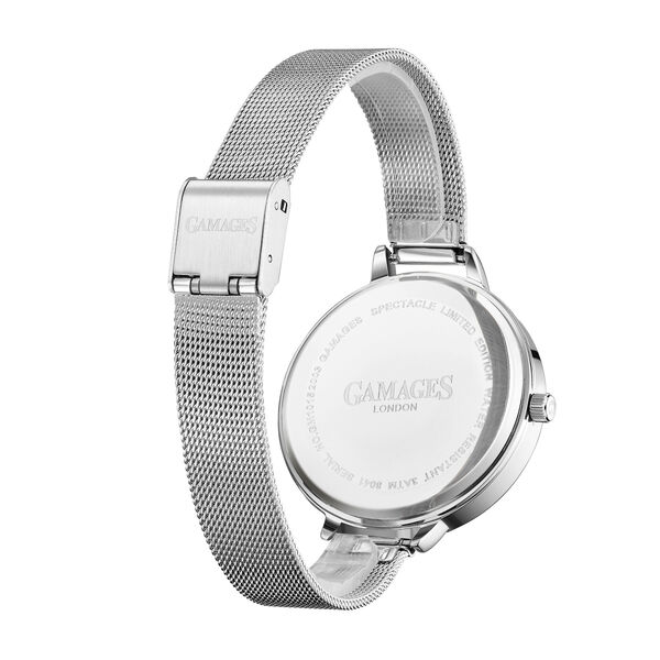 Gamages Of London Spectacle Schweizer Uhrwerk Diamant Set Damenuhr -  Blau image number 2