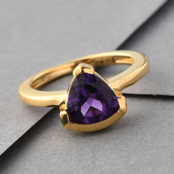 Afrikanischer Amethyst-Ring, 925 Silber vergoldet  ca. 1,77 ct image number 2