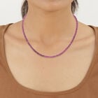 Ilakaka Hot Pink Saphir Rondelle Halskette ca. 45 cm lange 925 Silber ca. 38.25 ct image number 1