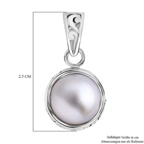 Royal Bali Kollektion - Wei&szlig;er Mabe Perle Anh&auml;nger image number 6
