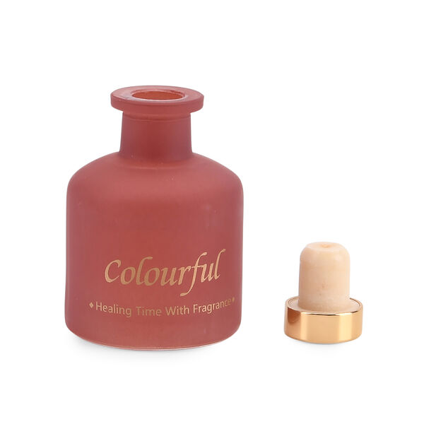 2er Set - Duftkerze 5 x 7 cm und Öl-Diffusor 50 ml mit Stäbchen, Rose image number 6