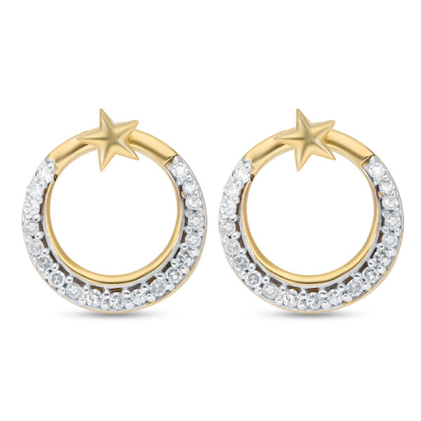 Zweifarbige Diamant-Ohrringe in Silber, 0,23 ct.