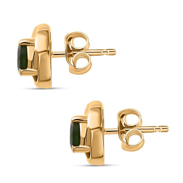 Nat&uuml;rlicher Chromdiopsid Ohrringe 925 Silber vergoldet ca. 0,54 ct. image number 5