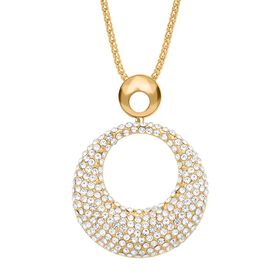 Weiße Kristall-Halskette in Goldton, 73,75 cm - 5 ct.