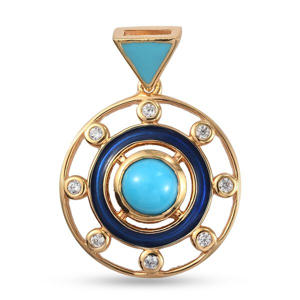 Nat&uuml;rlicher Sleeping Beauty T&uuml;rkis und Zirkon-Anh&auml;nger - 1,16 ct.