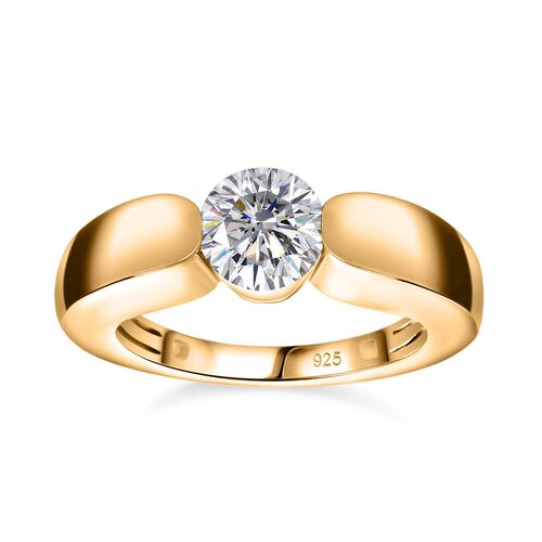 Moissanit Ring in 925 Silber mit Gelbgold Vermeil - 0,94 ct. image number 10