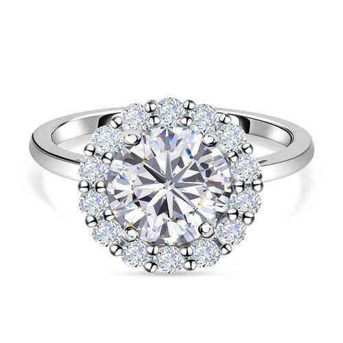 Lustro Stella - weißer Zirkonia-Ring, 925 Silber platiniert (Größe 16.00) ca. 4.36 ct image number 0