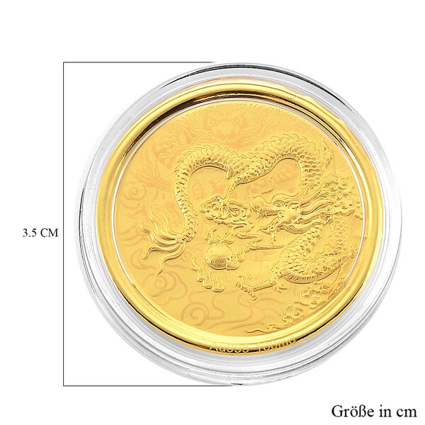 999er Goldm&uuml;nzefolie mit Drachenmotiv und Regenbogen-Designlinie, 100mg image number 3