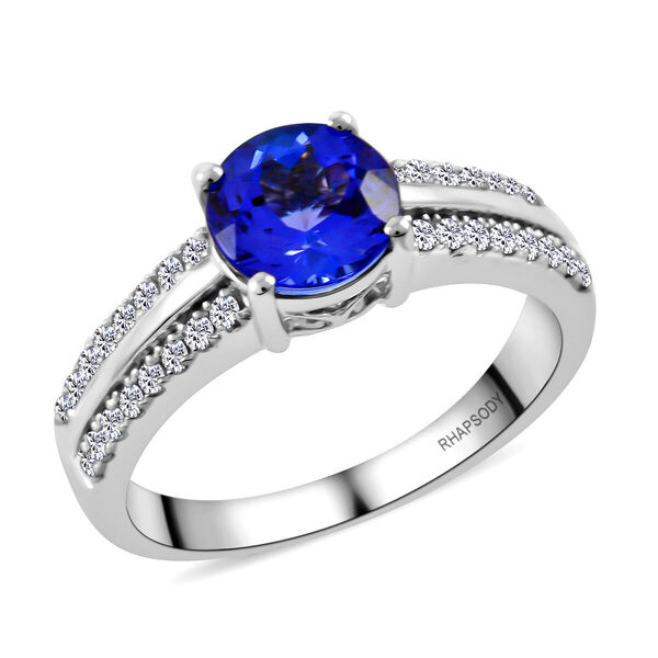RHAPSODY - AAAA Tansanit und Diamant VS E-F Ring, 950 Platin  ca. 1,81 ct