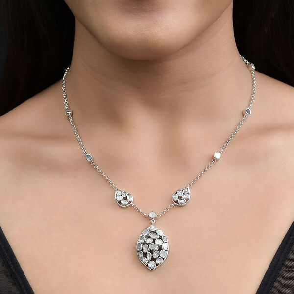 Polki Diamant Halskette, 45 cm - 2 ct. image number 7