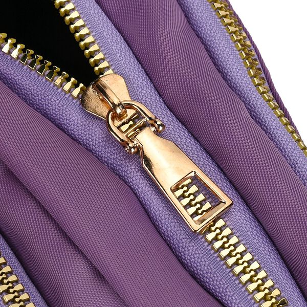 Multifunktionale RFID-gesch&uuml;tzte Nylon G&uuml;rteltasche mit Schnellverschluss, 36x4x13cm, Lila image number 7