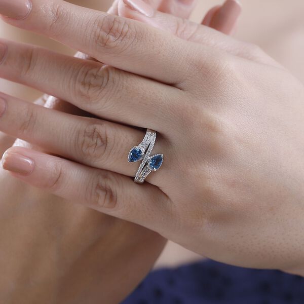 London Blautopas und Zirkon Ring - 1,25 ct. image number 3