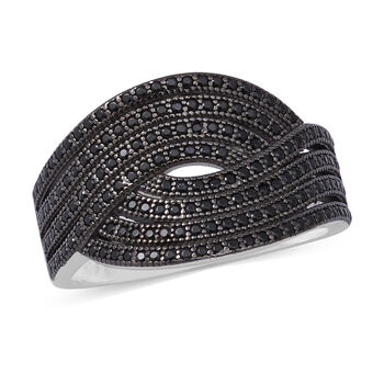 Schwarzer Spinell Ring 925 Silber rhodiniert (Gr&ouml;&szlig;e 16.00) ca. 1,16 ct