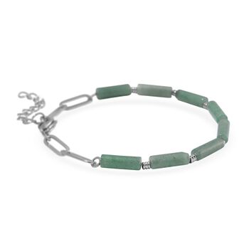 Gr&uuml;ner Aventurin Armband ca. 20 cm + 3.5 cm Extender, 316L Edelstahl ca. 22.50 ct