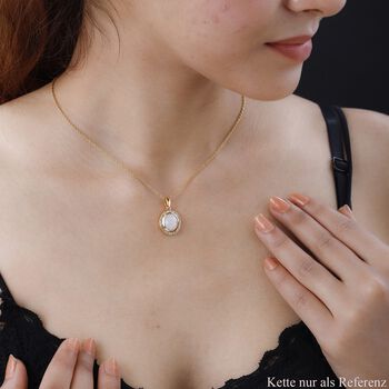 AA nat&uuml;rlicher, &auml;thiopischer Welo Opal und Diamant-Anh&auml;nger - 2,65 ct.