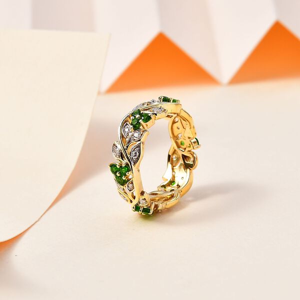 ALLORO AA Nat&uuml;rlicher Chromdiopsid und Zirkon-Ring - 1,17 ct. image number 2