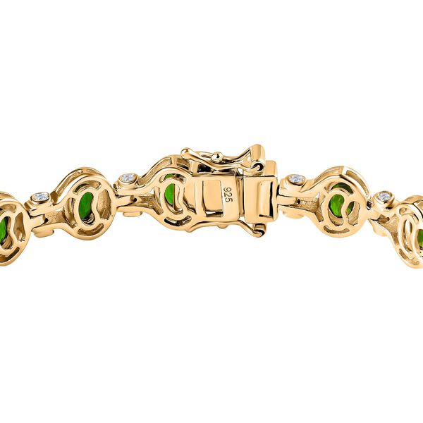 Natürliches Chromdiopsid und Zirkon-Armband image number 4