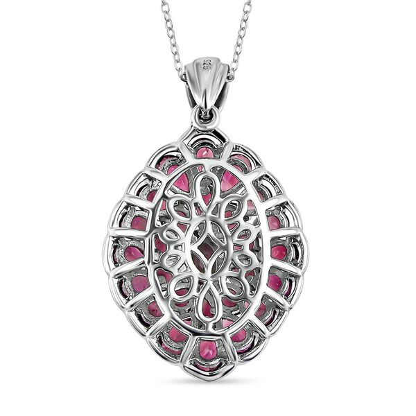 Rhodolith Granat Anh&auml;nger mit Kette, ca. 50 cm, 925 Silber platiniert ca. 5,62 ct image number 5