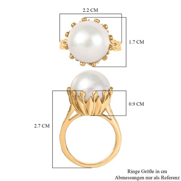Giuseppe Perez S&uuml;&szlig;wasser Perle (12 mm), Kanchanaburi Blauer Saphir Ring 925 Silber 750 Gelbgold Vermeil (Gr&ouml;&szlig;e 20.00) image number 8