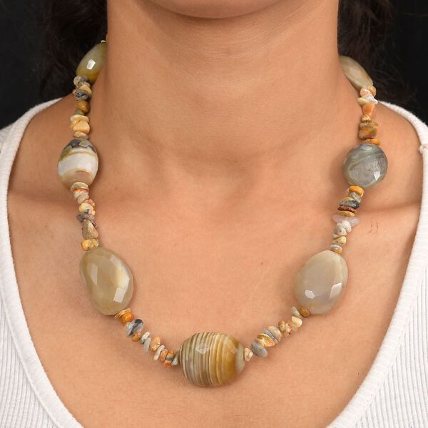 Achat und verr&uuml;ckte Spitze-Achat-Halskette, 60cm - 560 ct. image number 3