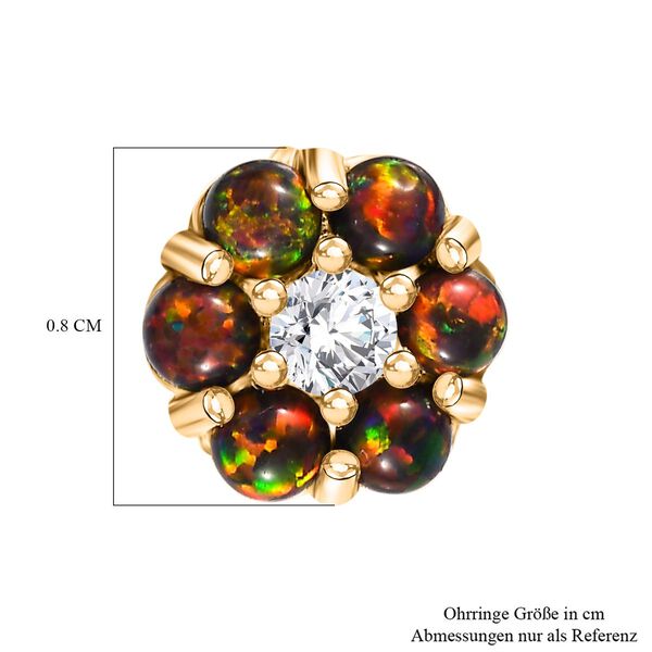 Labor schwarze Opal und Zirkon-Ohrringe - 0,63 ct. image number 5