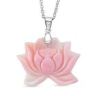 D'Joy Nat&uuml;rlicher Rosa K&ouml;nigsmuschel Perle Schmuckset ca. 50 cm 925 Silber rhodiniert