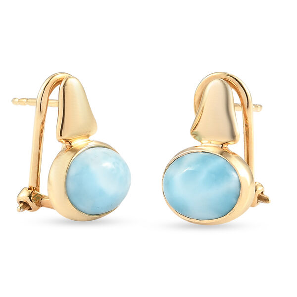 Larimar Ohrh&auml;nger 925 Silber vergoldet ca. 4,38 ct&nbsp;