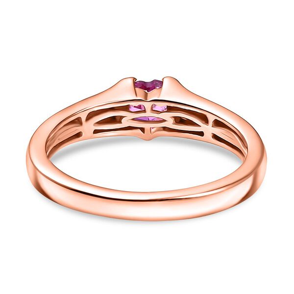 AAA Lab Grown Rosa Saphir Ring 925 Silber 750 rosévergoldet (Größe 17.00) ca. 0.64 ct image number 5