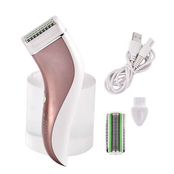 BEAUTECH - Elektrischer Lady Shaver, Wasserdicht, Trimmer mit Ersatzklingen und LCD Display, Wiederaufladbar und Kabellos