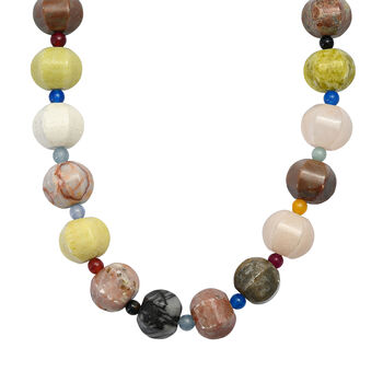 Mehrfarbiges Jaspis und Multi Edelstein 45+5cm Halskette - 430 ct.