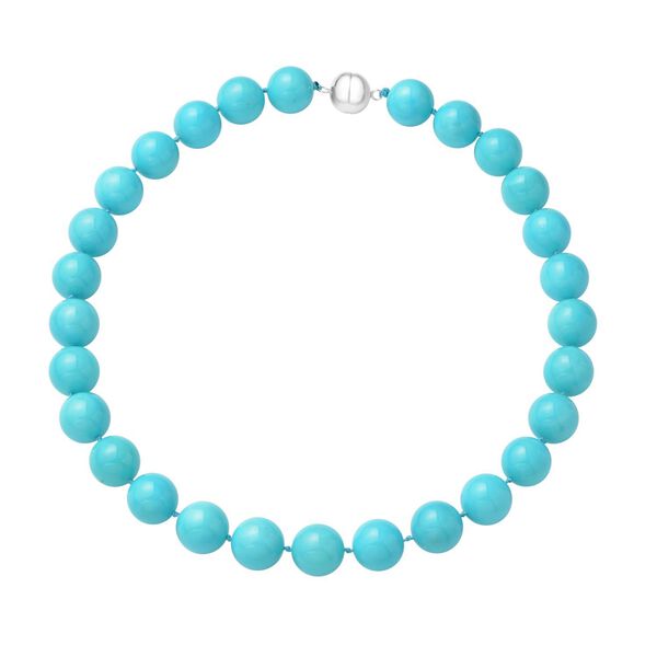 T&uuml;rkisfarbene Muschelkernperlen-Halskette - 890 ct.