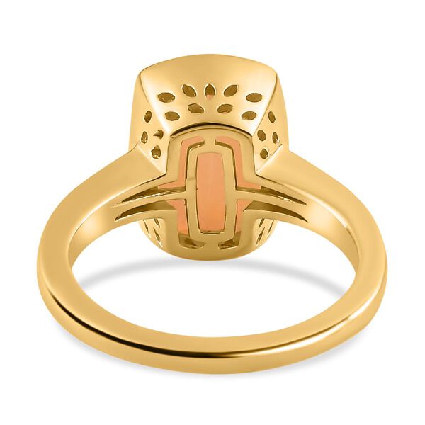 Natürlicher, äthiopischer Welo Opal und weißer Diamant-Ring, 925 Silber Gelbgold Vermeil (Größe 21.00) ca. 2.35 ct image number 6