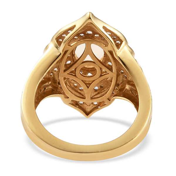 Nat&uuml;rlicher &Auml;thiopischer Opal und Zirkon Ring 925 Silber vergoldet  ca. 1,88 ct image number 6