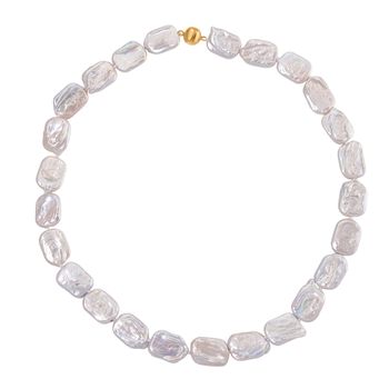 D'Joy wei&szlig;e Keshi Perle 50cm Halskette