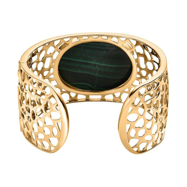 Malachit Armreif, ca. 19 cm, vergoldet, ca. 96.39 ct image number 5