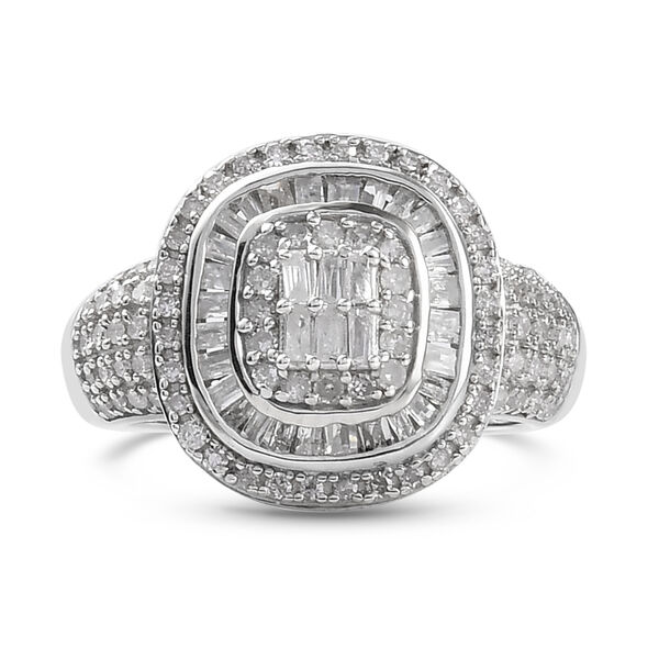 Diamant Cluster Ring 925 Silber Platin-&Uuml;berzug image number 5