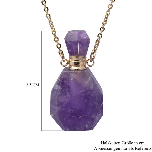 Amethyst Parf&uuml;mflaschen-Anh&auml;nger mit Kette, 50 cm, Messing ca. 73,50 ct image number 4